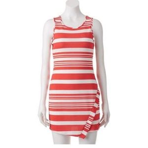Stripped Asymmetrical Hem Dress